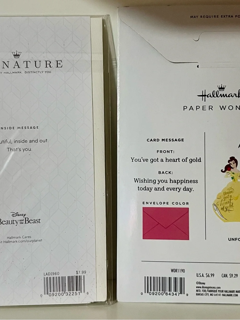 Hallmark Signature Disney Gold Princess Paper Honeycomb Card